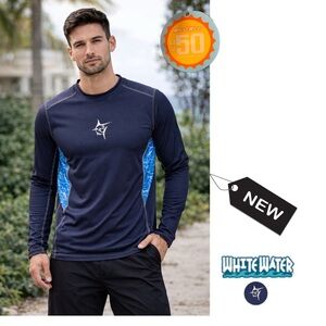 NWT White Water Men’s Technoflex Performance Shirt w/UV50 Sun Protection